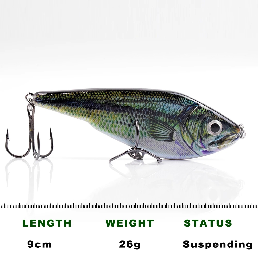 AYWFISH Jerkbait 90mm 26g  / 120mm 51g Pike Musky Killer Suspending Wobbler Fishing Lure Slider Bass Sink Hard Plastic Crankbait