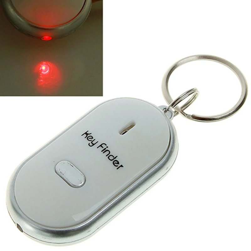 Unterstützung Dropshipping Anti-Verloren LED Key Finder Finden Locator Keychain Pfeife Signaltöne Sound Control Taschenlampe