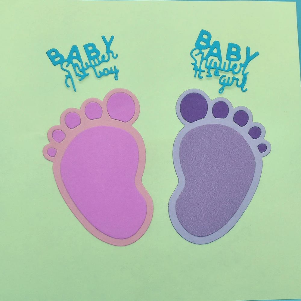 A pair of cute baby footprints, footprints metal cutting dies, scrapbook album decoration DIY handmade art