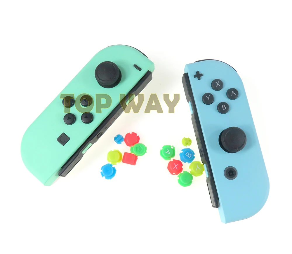 1set Joystick Tombol Tombol Arah ABXY Warna-warni untuk Pengendali Nintendo Switch NS NX Joy-con Pengontrol Kiri Kanan