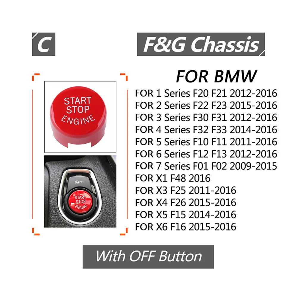 سيارة بدء إيقاف المحرك زر استبدال غطاء مع أدوات لسيارات BMW F20 F21 F22 F23 F30 F31 F32 F33