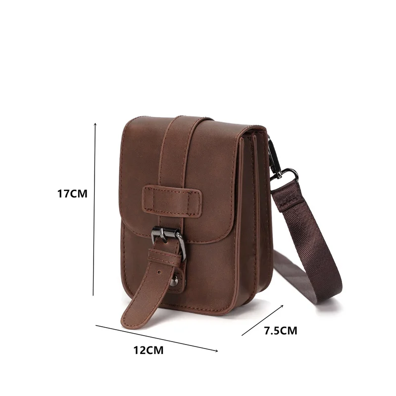 Vintage Mini Mobile Phone Bag Men Shoulder Bag Fashion Men\'s Crossbody Bag Multi-function Waist Bag Shoulder Messenger Bag Man