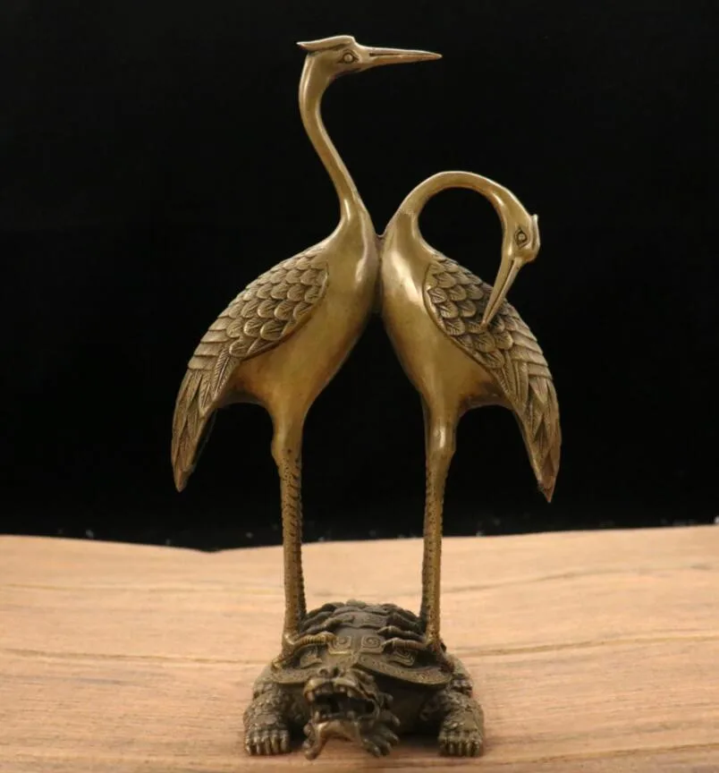 

Archaize brass double crane dragon turtle crafts statue