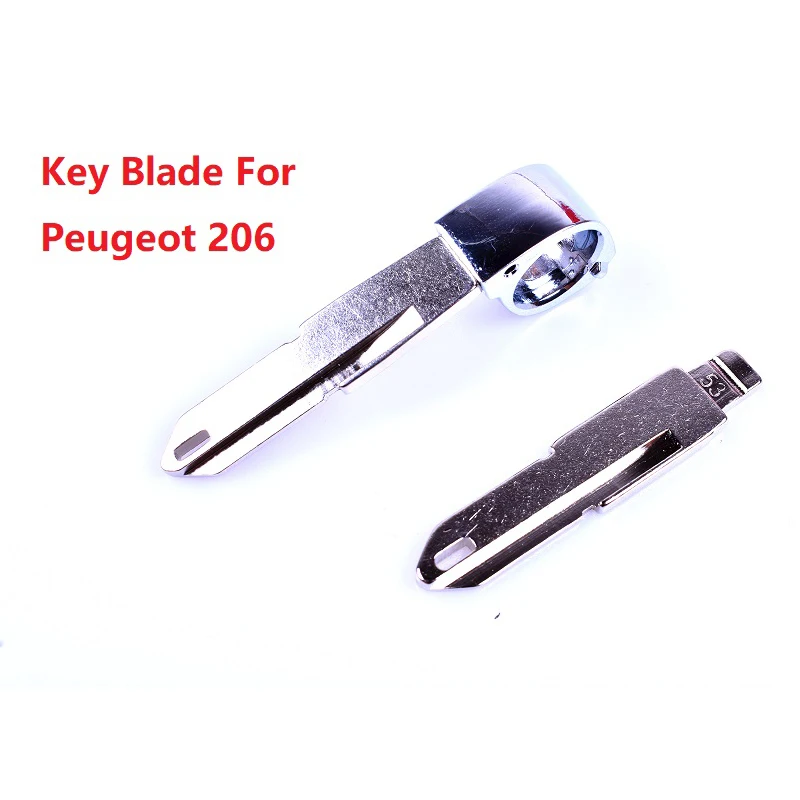 Hoja de llave plegable para coche Peugeot 206, llave remota de coche en sustitución del cabezal de llave n. ° 53