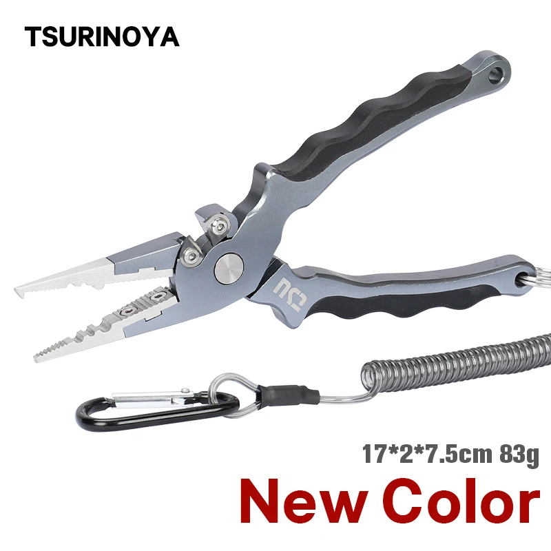 TSURINOYA Multifunction Aluminum Alloy Fishing Pliers Line Cutting Anti-Skid Lure Tool Remover Fishing Tackle Fishing Accessory