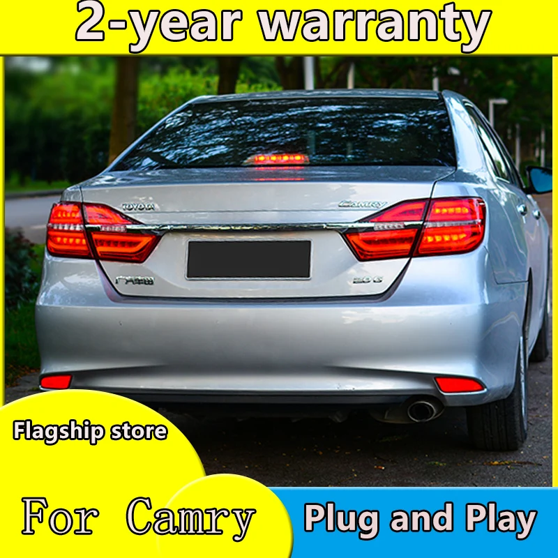 Car Styling for Toyota Camry 2015 taillights LED Tail Lamp rear trunk lamp cover drl+signal+brake+reverse