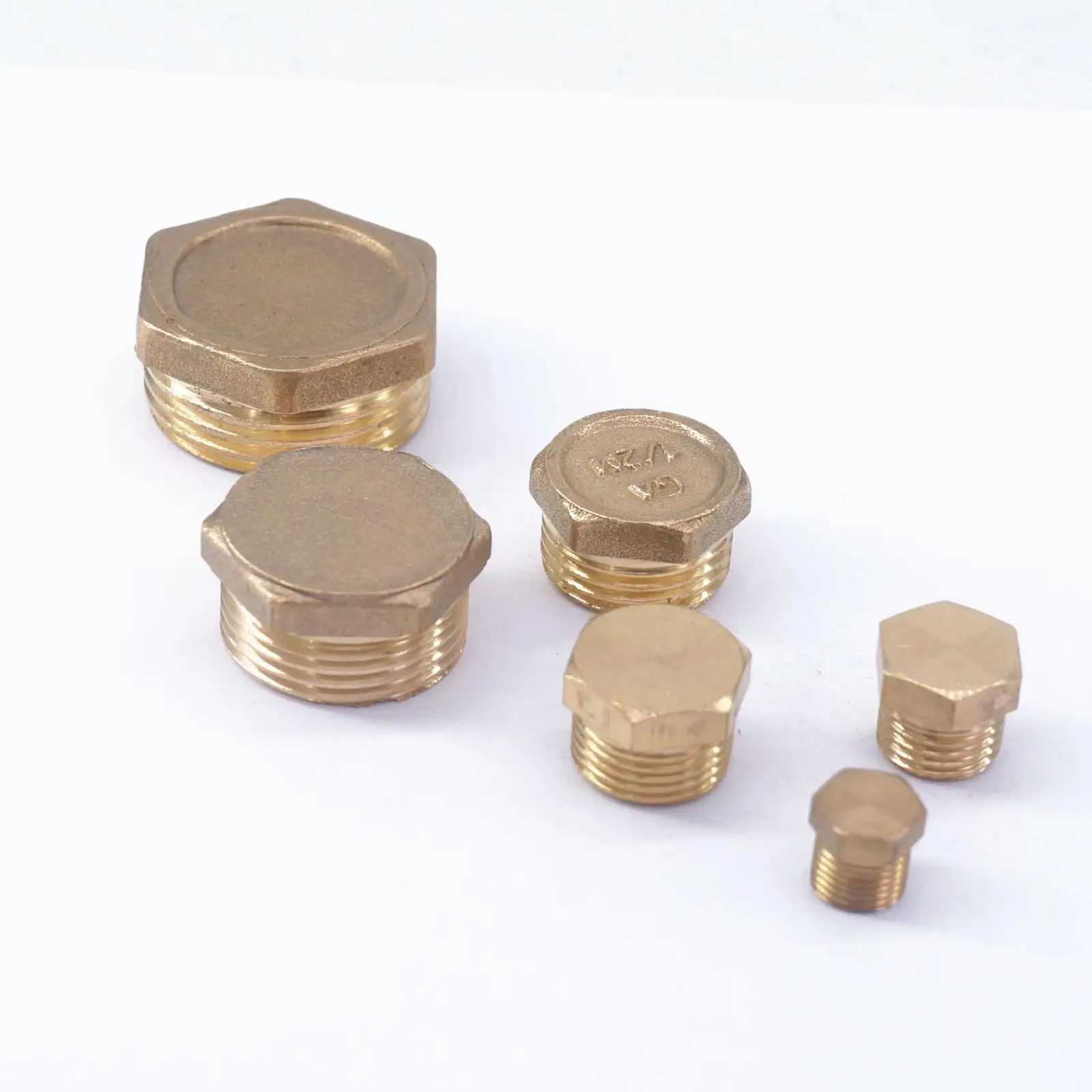 

1/8" 1/4" 3/8" 1/2" BSPP Male Brass Pipe Countersunk Plug Hex Socket End Cap Stopper