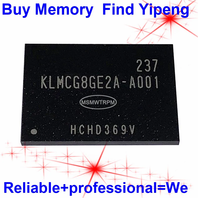 

KLMCG8GE2A-A001 BGA169Ball EMMC 64GB Mobilephone Memory New original and Second-hand Soldered Balls Tested OK