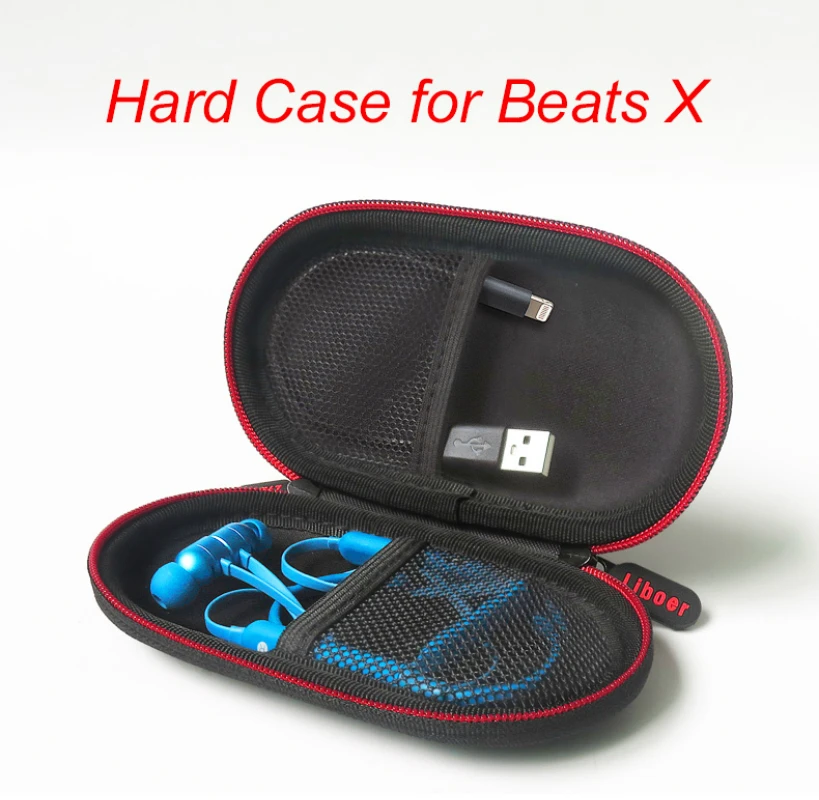 Liboer earphone Case for Beats X Hard Carrying Mini Bluetooth Sports Shockproof Storage Pouch headset bag for Phone and Cable