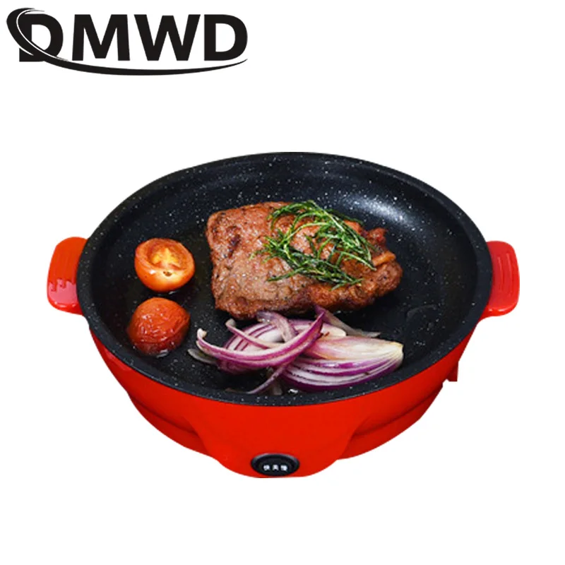 Multifunction Electric Frying Pan Househould Barbecue Roast Pan Fried Steak Fish Omelette Skillet Non-Stick Grill MultiCooker