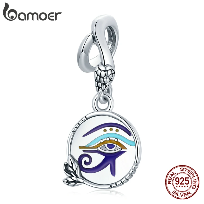 bamoer Legend Egypt Charm 925 Sterling Silver Twin Eyes Charm Pendant for Original Bracelet Bangle Women Fine Jewelry SCC1857