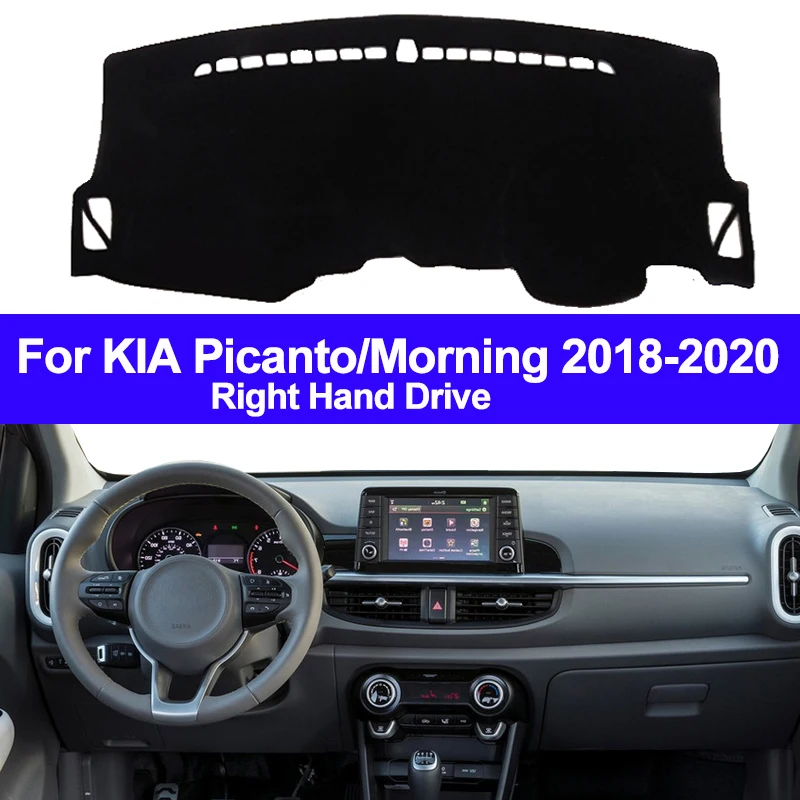 Car Auto Inner Dashboard Cover Dash Mat Carpet Rug For KIA Picanto Morning 2018 2019 2020 LHD RHD 2 Layers Sunshade Auto Cape