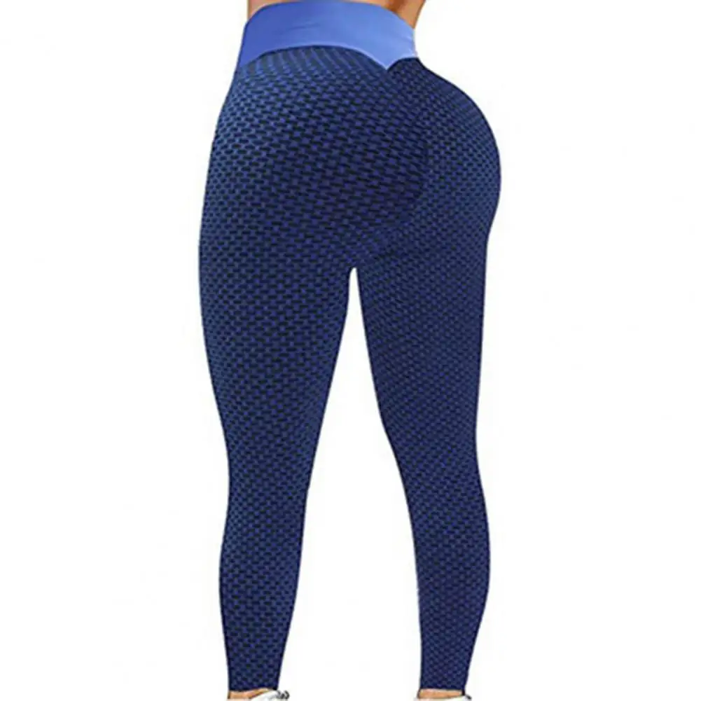 Female Yoga Pants Stylish Women Fitness Honeycomb Hip Lift High Waist Stretchy Skinny Leggings Trousers Gym Yoga Pants