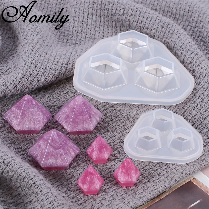 Aomily Silicone Resin Epoxy Mold DIY Diamond Home Decoration Accessories Molds Cake Molds Crystal Diamond Molds Baking Tools