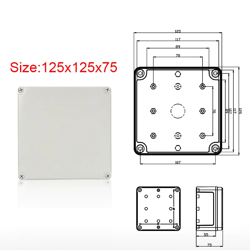 Waterproof Plastic Enclosure Box Electronic IP67 Project Box ABS Nylon Junction Box 100x100x100  125x125x75 130x80x85 180x80x70