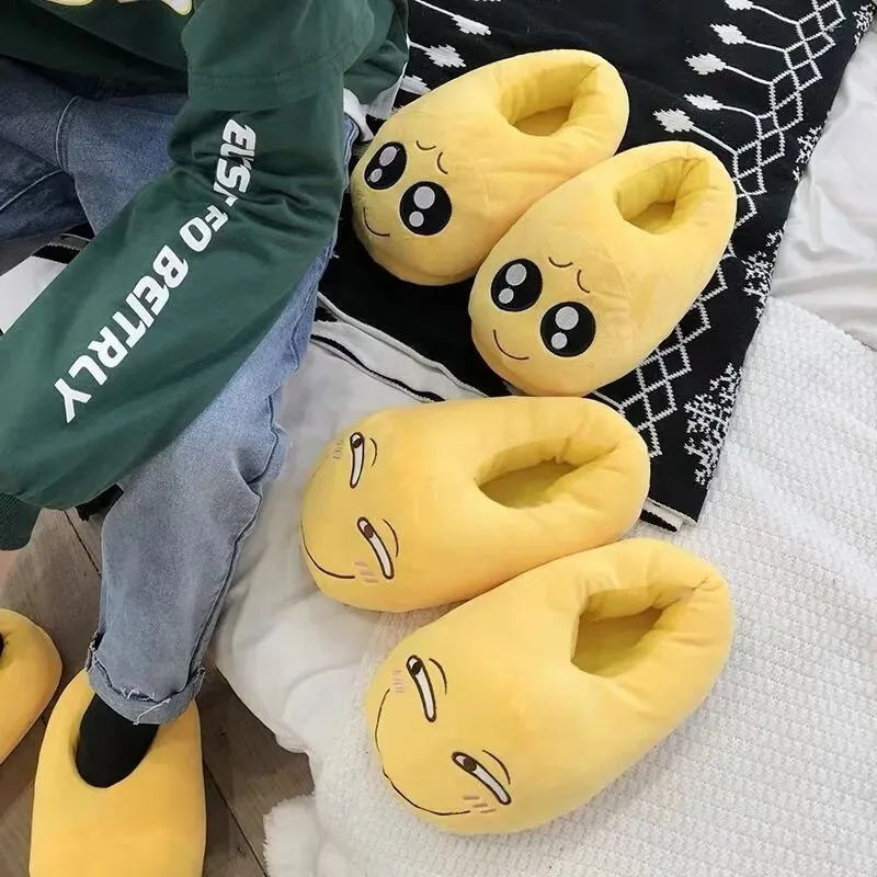 Slippers Men Bedroom Non-slip Women Men Shoes Soft Warm Plush Indoor Slippers Fashion Funny Gift Cute Home Winter Slippers