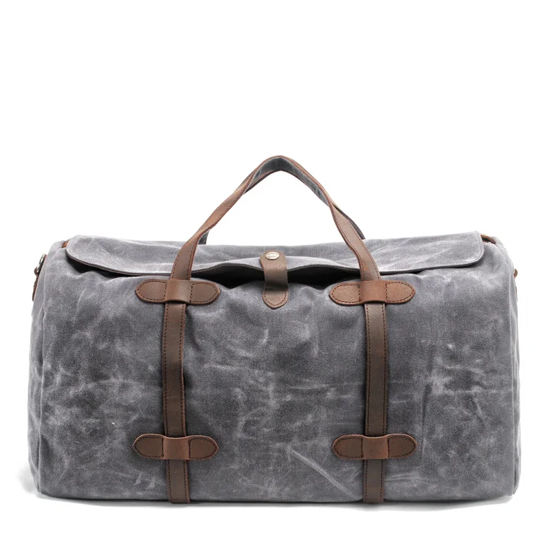 Gewaxt Canvas Bagage Tas Grote Capaciteit Crossbody Tas Reizen Weekend Tas Voor Mannen Zakenreis Duffel Tote Tas