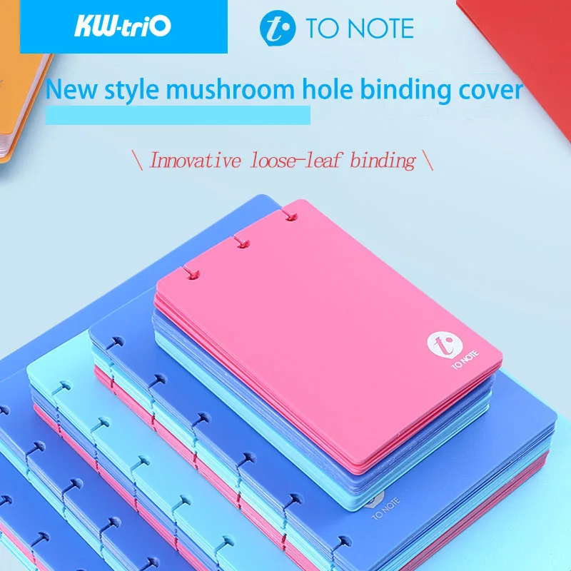 KW-triO A4/B5 Colour Notebook Cover Loose-leaf Binding Notebook Cover PP Binder Notepad Shell Mushroom Hole DIY Planner Supplies