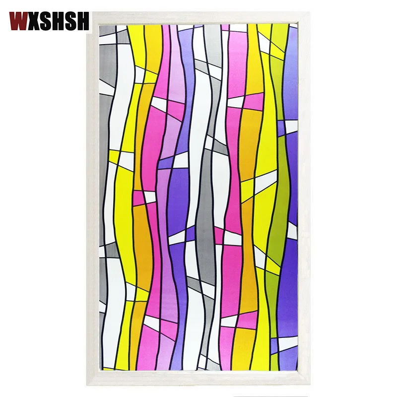 Sichtschutz folie abnehmbare bunte geometrische Textur Muster matti erte Fenster Privatsphäre Film undurchsichtige Fensterglas abdeckung