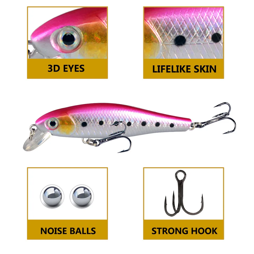 1 sztuk Minnow przynęty 9.2g 8.5cm Crankbait Wobblers okoń 3D oczy sztuczna twarda przynęta szczupak karpia Bass pływające Swimbait