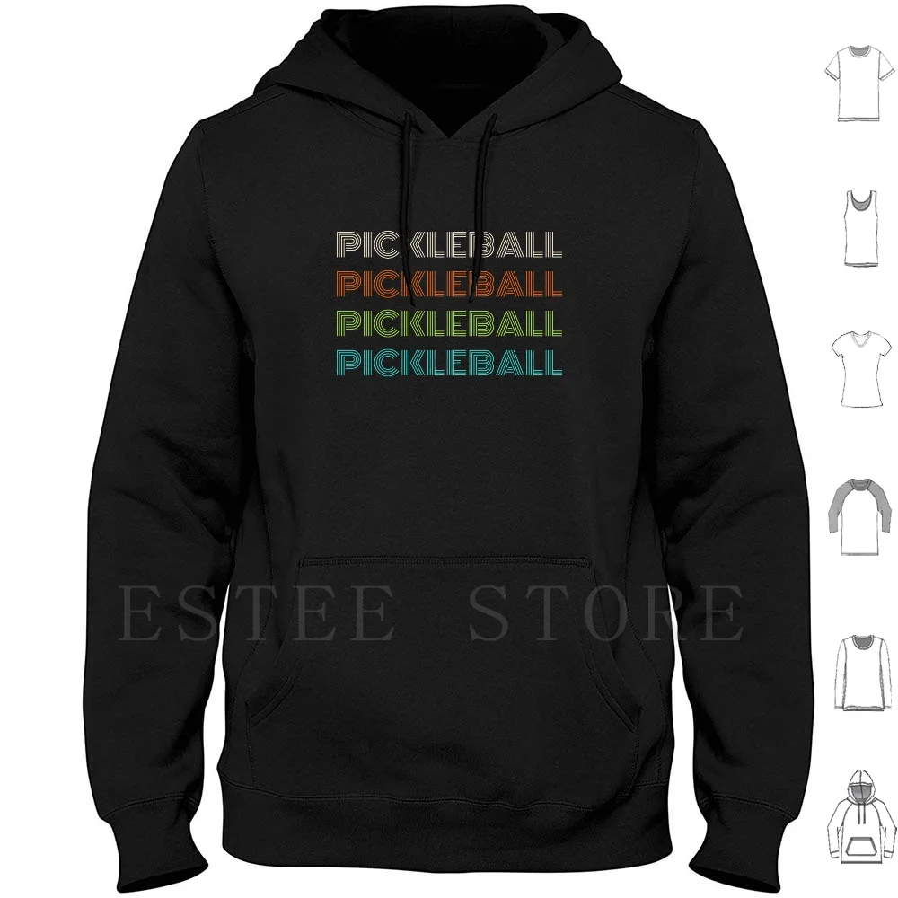 Classic 1970's Style Pickleball Design Hoodies Retro Art Pickleball Fans Vintage Love Sport Retro Style Old School
