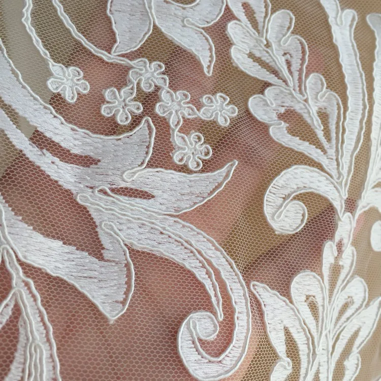 Große Spitzenapplikation mit Stickerei, Hochzeitskleid, handgemachtes DIY-Zubehör, Material RS2473, 96*59,5cm – Detail 5
