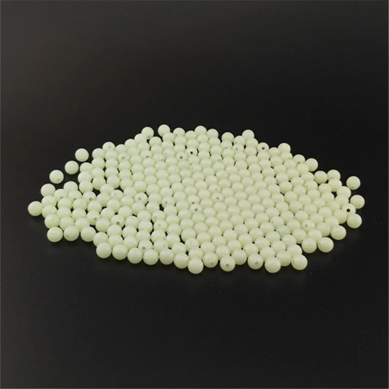 100pcs/Lot Fishing Luminous Beads Space Beans Round Float Balls Night Plastic Light Glowing Stopper Oval Tackle Lure Accessories