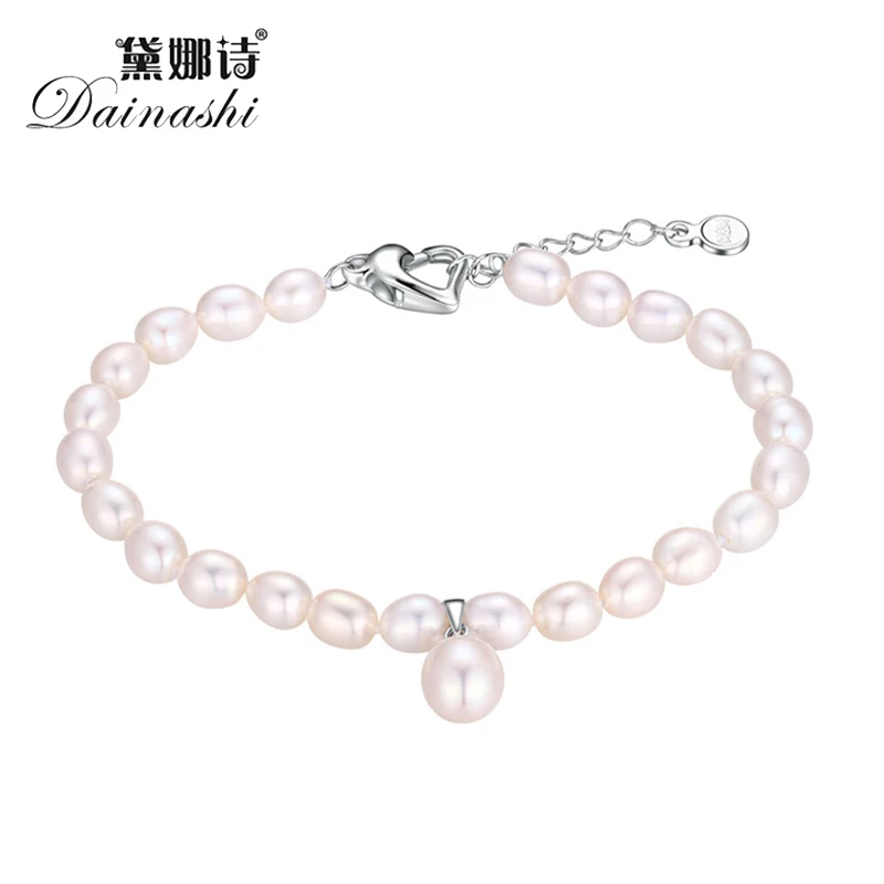 

Dainashi 6-7mm new arrival natural freshwater pearl bracelet fine jewelry for women chain pearl jewelry adjustable bracelet