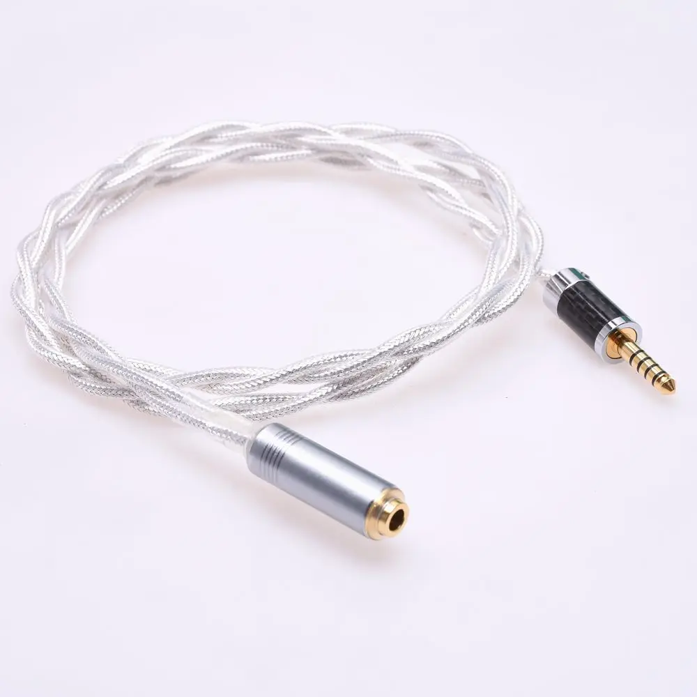 

4.4mm Male to 4.4mm Female Audio Extension Clear Silver Plated Shield Cable Compatible for Sony NW-WM1Z 1A MDR-Z1R TA-ZH PHA-2