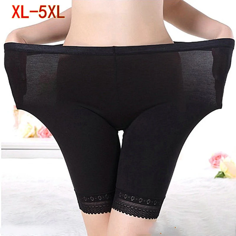 Plus rozmiar 5XL bezszwowe krótkie spodnie bezpieczeństwa kobiet wysoce elastyczny spodenki spódnica Sexy koronki anty otarcia kobiece majtki szorty