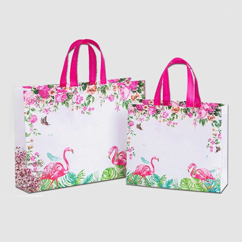 New Idyllic Flower Reusable Shopping Bag Foldable Eco Tote Bag Non-woven Canvas Shopper Bags Women Travel Grocery Shopping Bag