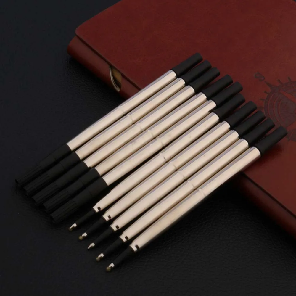 Rolleball 펜 잉크 리필 5PC 블루 0r 5PC 블랙 고품질 0.7MM 금속 선물 문구 사무실 학교 용품