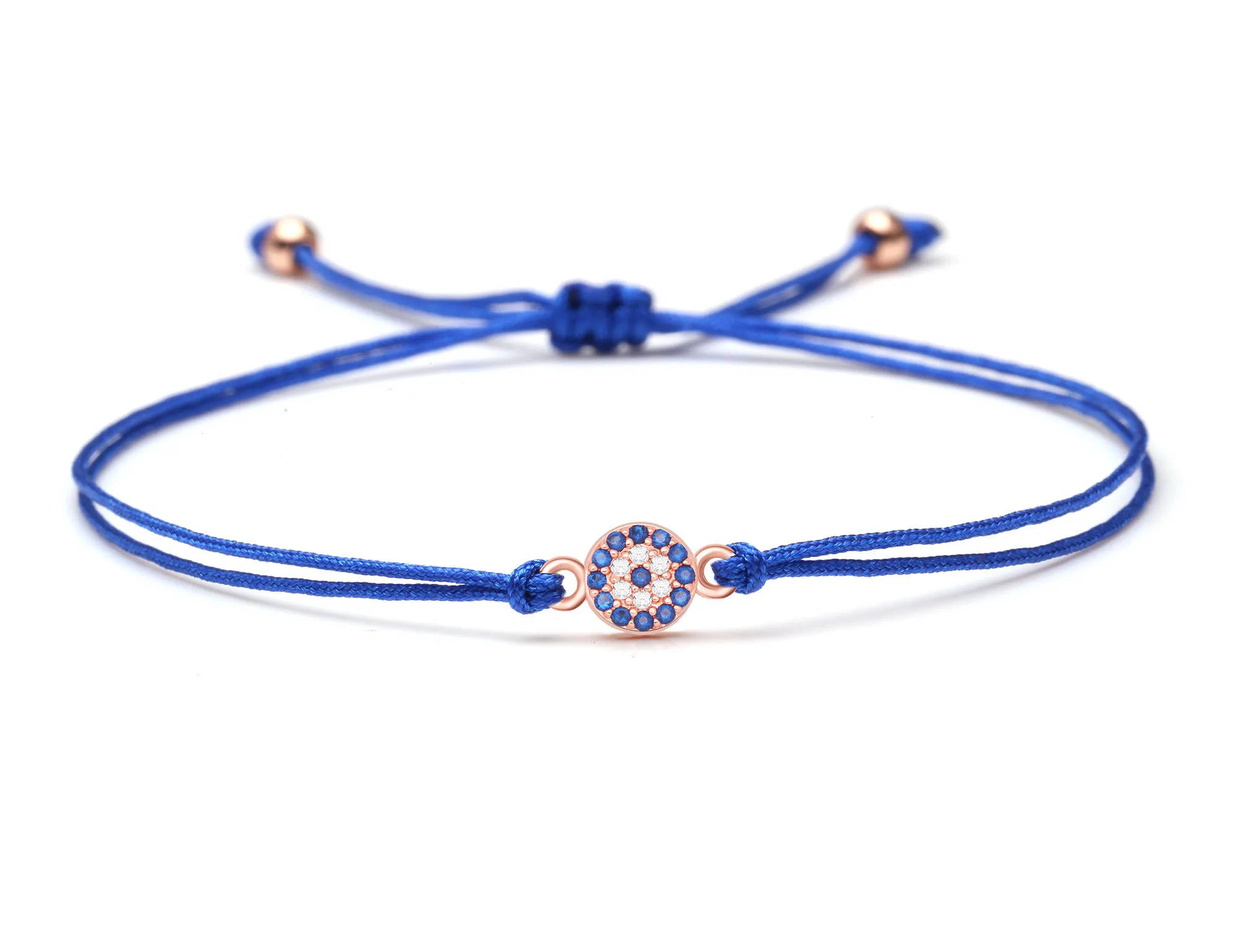 White Cubic Zirconia Crystal Blue Copper Evil Eye Charm Bracelet Women Girl CZ Turkish Eye CZ Red Pink Black String Jewelry Gift