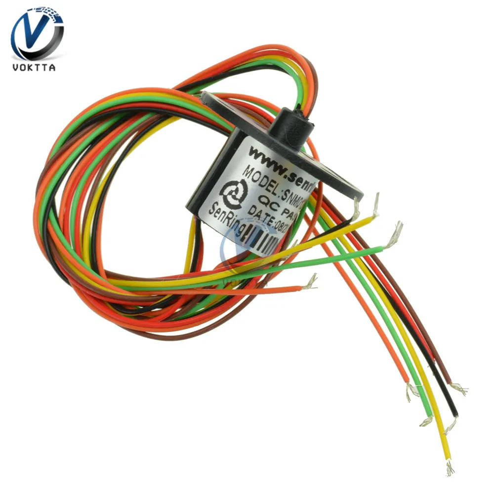 Ac 240V 6-Way Geleidende Slip Ring 300Rpm 2A Voor Monitor Robotic 12.5Mm Engineering Plastics 1000 nsulation Weerstand