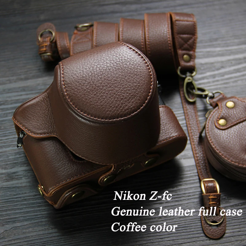 Genuine leather Z-fc Case Leather Camera Case Bag For Nikon ZFC Z-fc with 16-50mm or 28mm lens Camera bag Open Battery