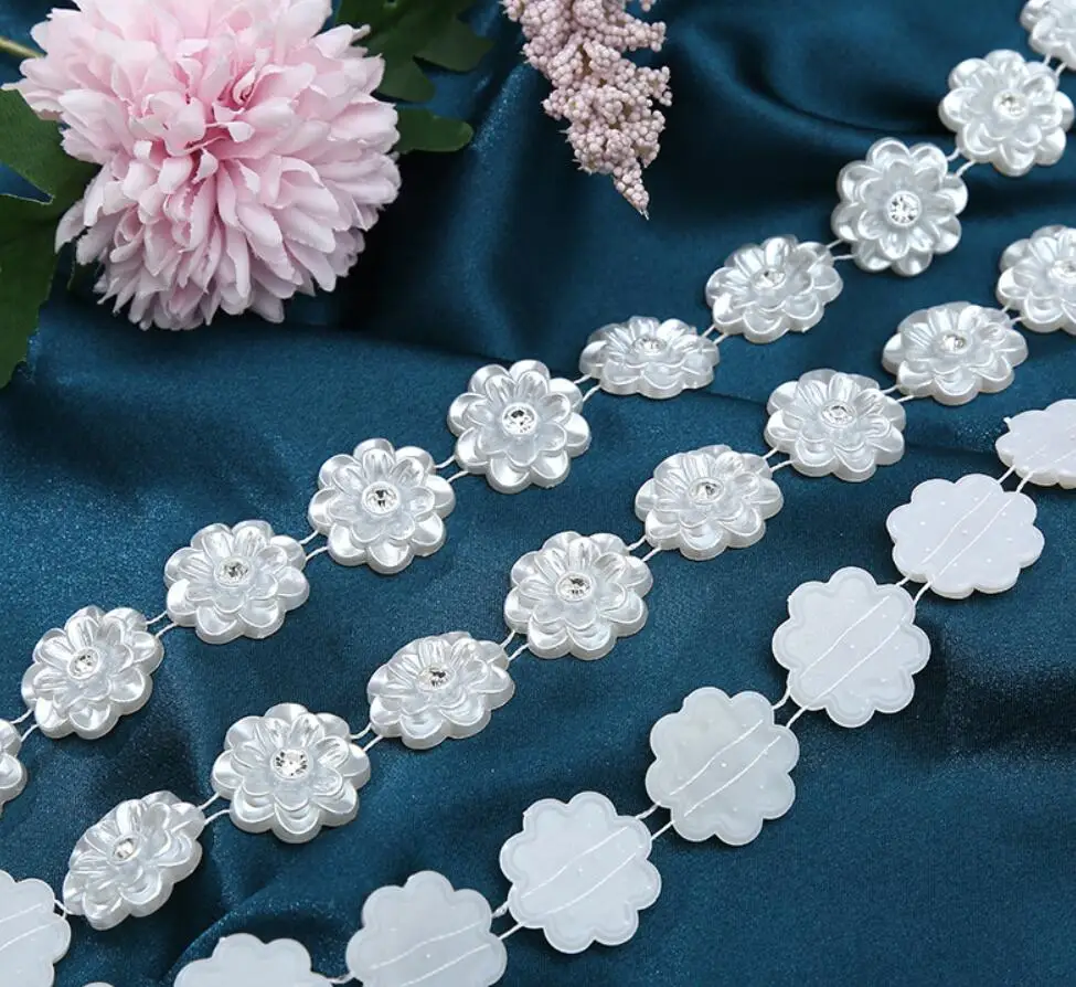 

10Yard ABS Pearl Lotus Rhinestone Bead String Chain Door Curtain Wedding Party Christmas Holiday Venue Home Hotel Decoration