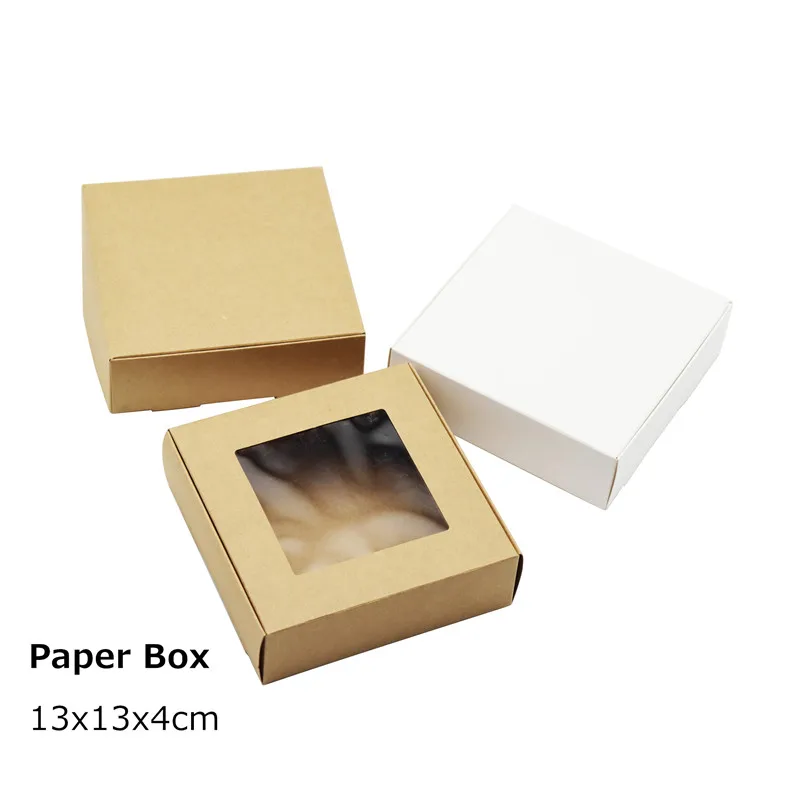 

13x13x4cm Vintage Blank Aircraft Kraft Paper Boxes For Merry Christmas Festival Pizza Package Paperboard Container Storage Boxes