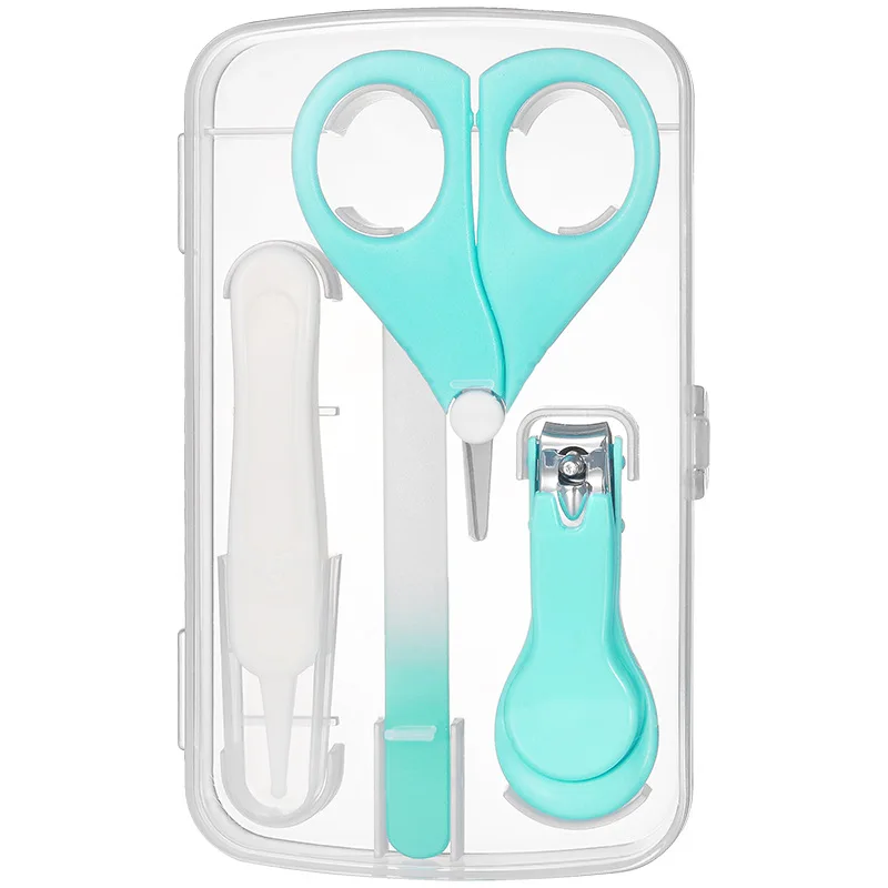 4 Piece Baby Nail Cleaning Tool Nail Scissors Suit Newborn Nail Baby Care Scissors Gorgeous Set Infant Safety Nail Cutter Set