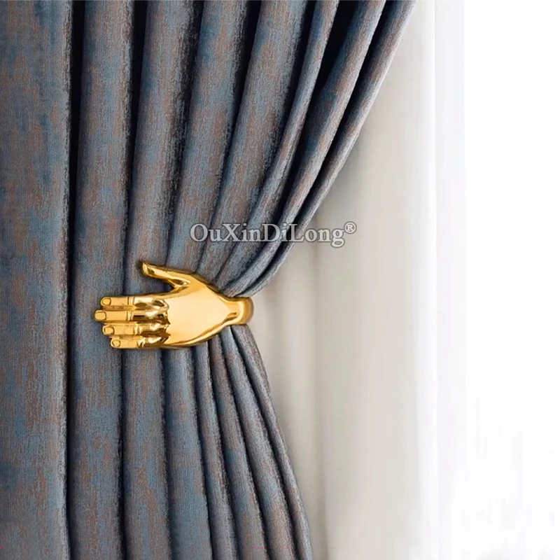 

Luxury 1Pair European Solid Hand Shape Curtain Hooks Curtain Tie Draper Back Hooks Curtain Drapery Holdbacks Hanger Hooks