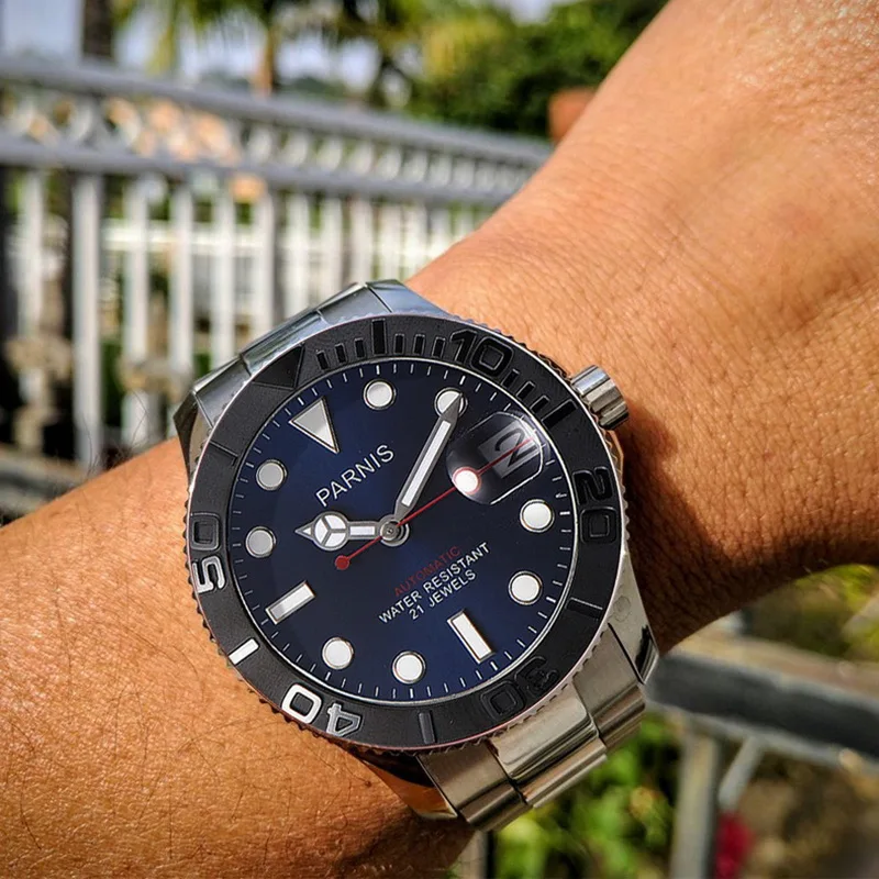 PARNIS orologio da polso da uomo di lusso, orologi automatici da uomo orologio da polso meccanico a carica automatica orologio impermeabile sportivo montre luminoso