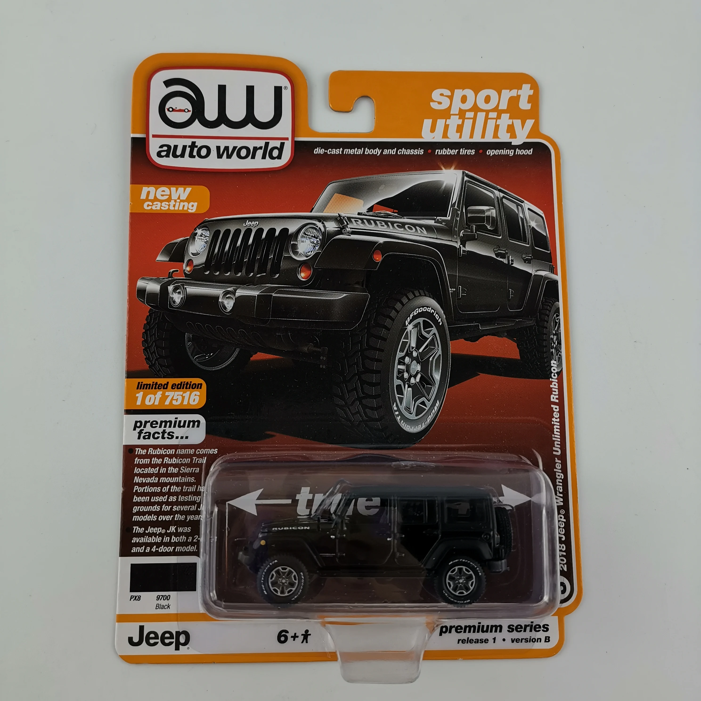 AUTO WORLD AW CARS 1/64 JEEP  Wrangler suv Collector Edition Metal Diecast Model Cars Kids