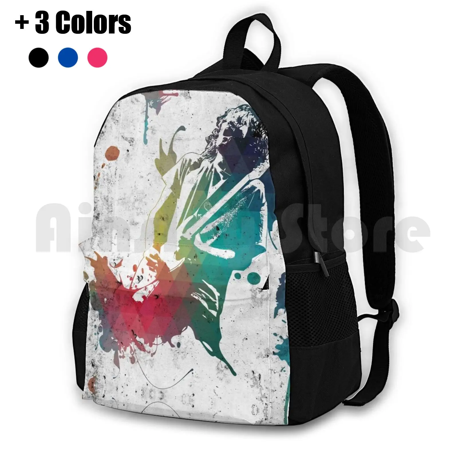 Ink Frusciante Outdoor Hiking Backpack Riding Climbing Sports Bag John Frusciante Ink Black Stain Guitar Guitarist Music