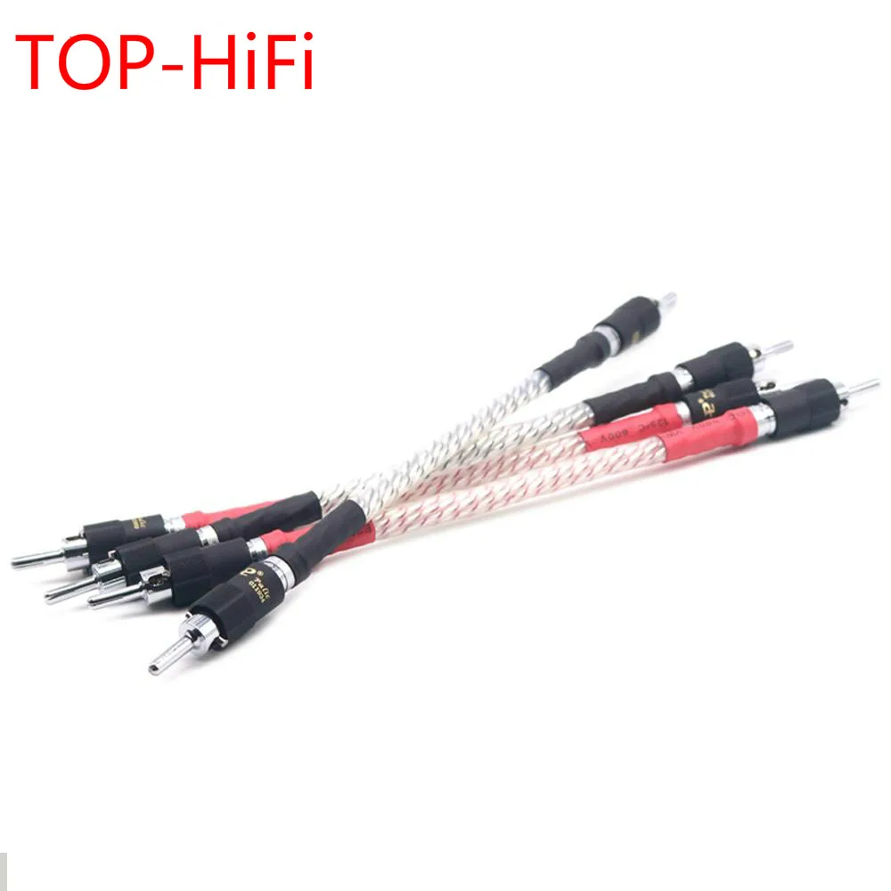 

TOP-HiFi Speaker Jumper Link 7N Sliver Plated Speaker Jumper Cable BiWire for Speakers 4x 20cm With Rhodium Plated Banana plug