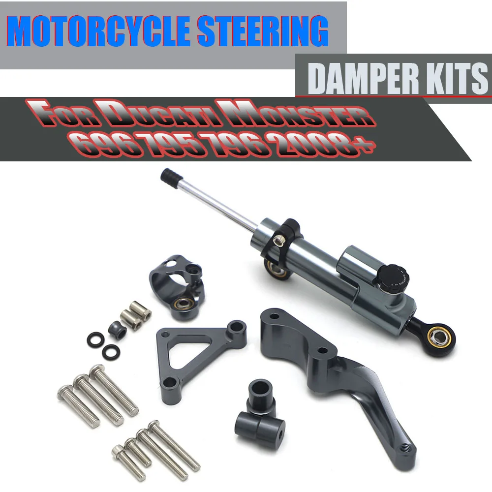 รถจักรยานยนต์ Steering Damper Stabilizer ติดตั้งสนับสนุนวงเล็บสำหรับ Ducati Monster 1100 1100S 2008-Up