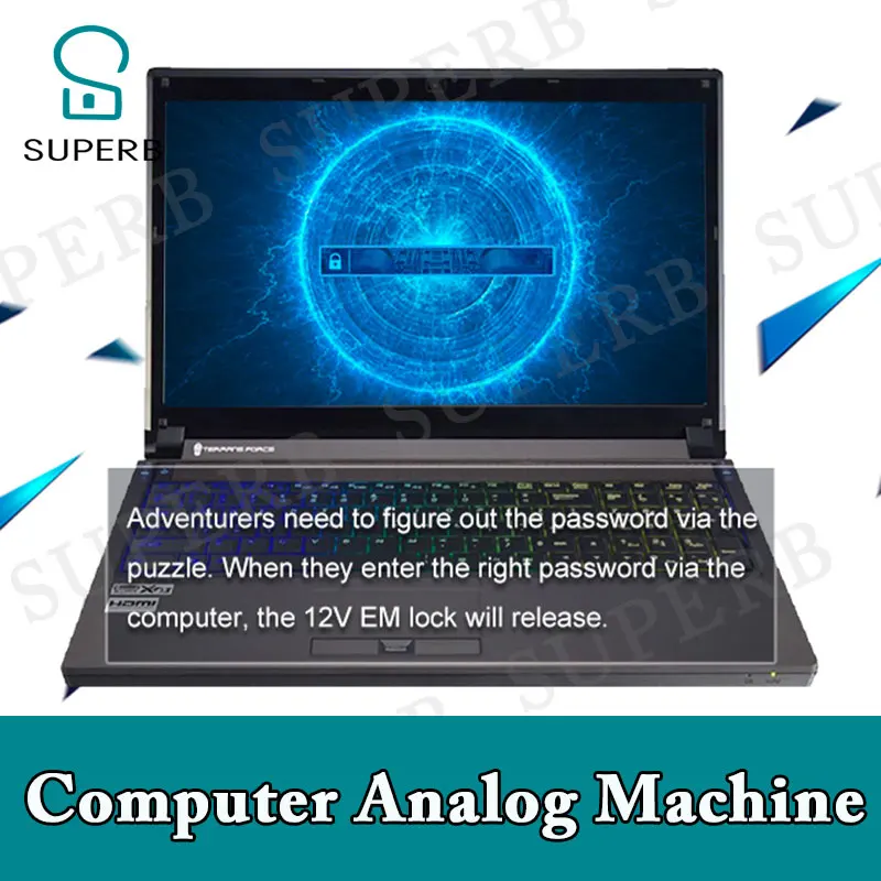 Imagem -03 - Superb Sala de Fuga Prop Computador Analógico Máquina Digite a Senha para Desbloquear e Obter Pista Computador Tela Prop Câmara 1987 Prop