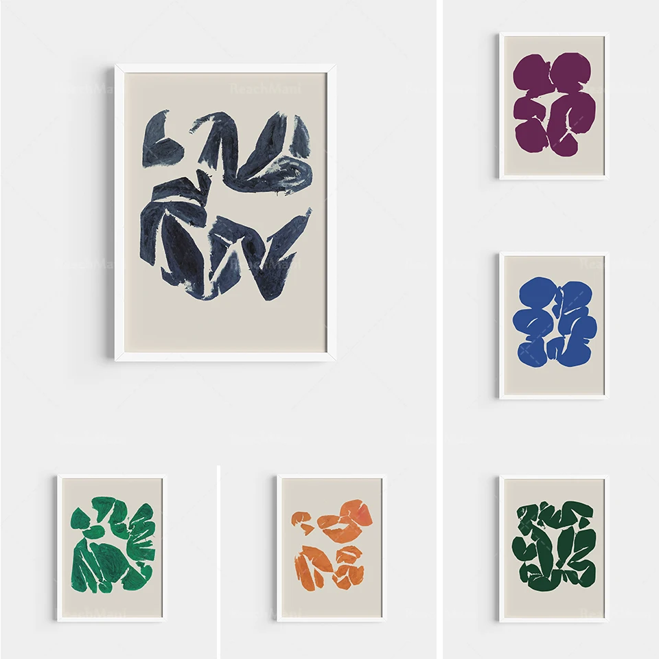 Simon Hantai Lithography Set, Minimal Print Set, Bohemian Poster Set, Museum Wall Art Poster.