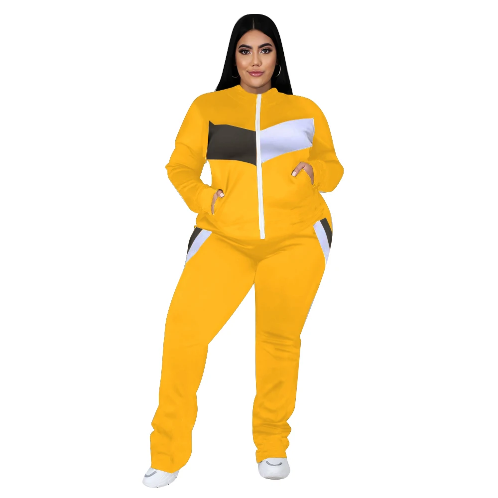 Plus Size Women Clothing Tracksuit Two Piece Set 5XL Sweatsuit Coat and Sweatpants Sport New Jogging Suit Wholesale Dropshipping