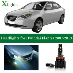 現代エラントラ用Xlights2007 2008 2009 2010 2011 2012 2013LEDヘッドライト電球ロービームランプヘッドランプライトキャンバスエラーなし超高輝度自動車LEDライトアクセサリー12V24V6000Kホワイト