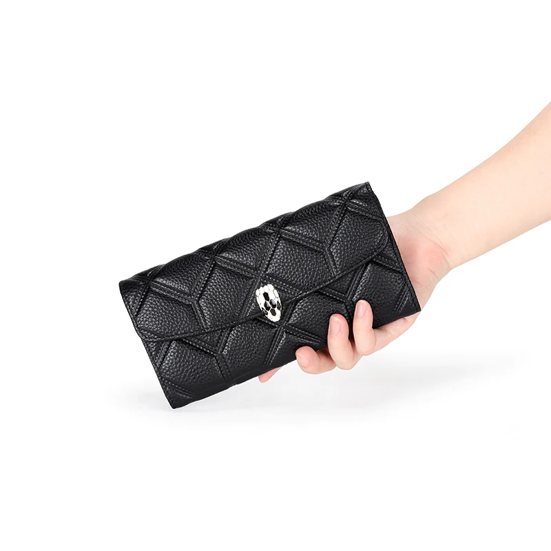 Luxury brand leather ladies long wallet cute mobile phone clutch bag female credit card holder large capacity wallet temperament