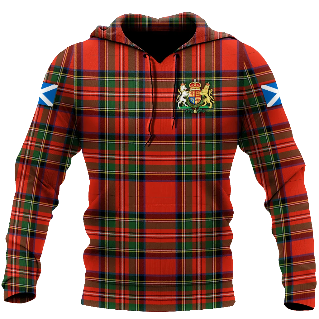 Mens 3D Print Hoodies Scotland Tartan Harajuku Pullover Unisex Hood Sweatshirts Jacket Hip-Hop Women New Streetwear Outwear